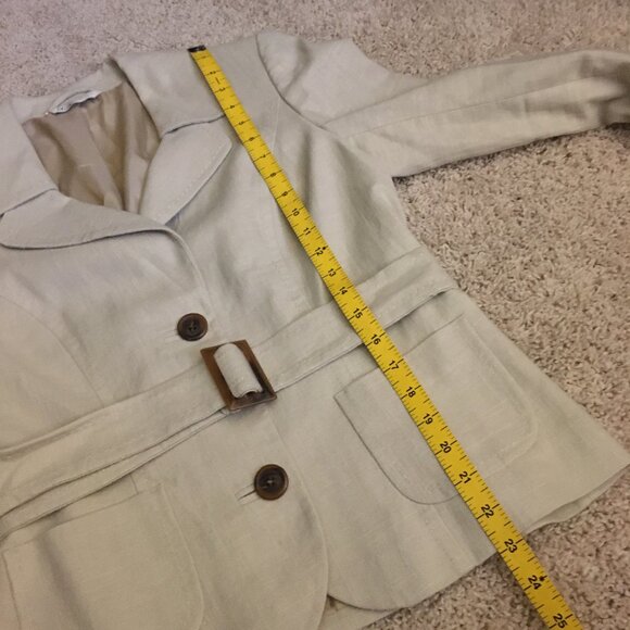 Bhs Linen Blend Safari Blazer Jacket - Picture 15 of 16